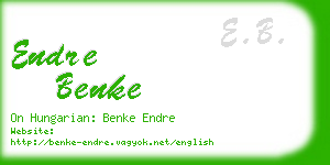 endre benke business card